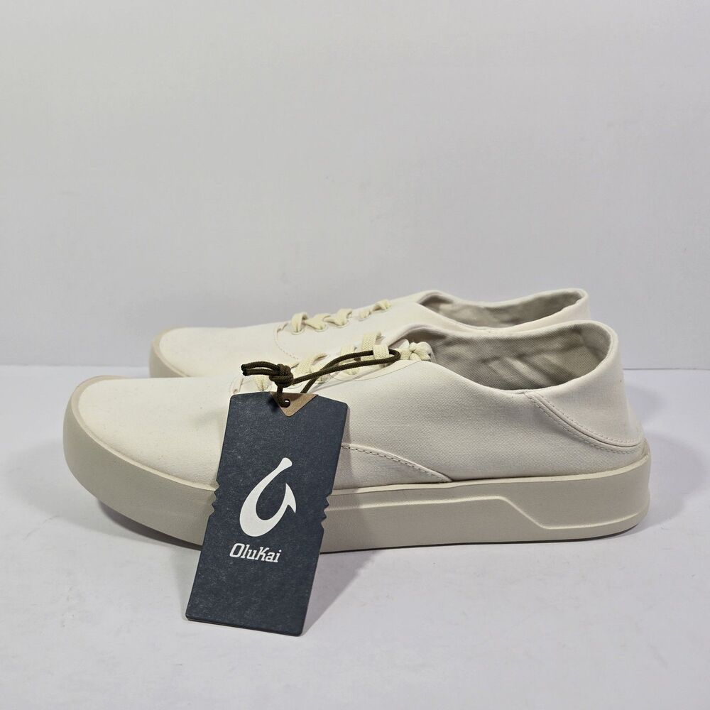 Olukai Tradewind Men's Off White Casual Shoes Lightweight Canvas Shoes Mens 9.5